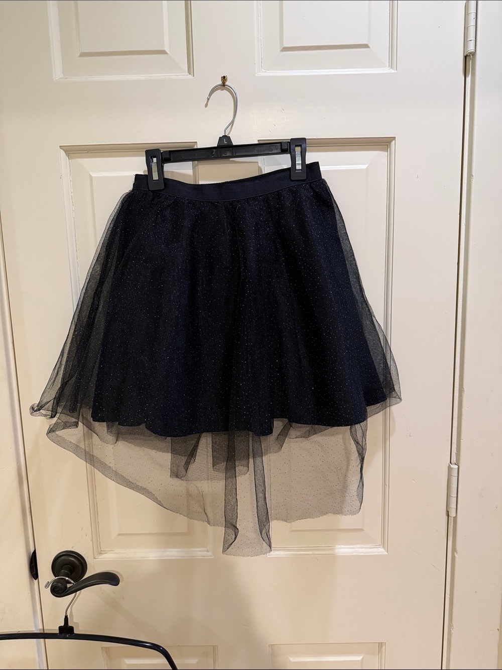 Janie and Jack Black Sparkle High-Low Tulle Skirt